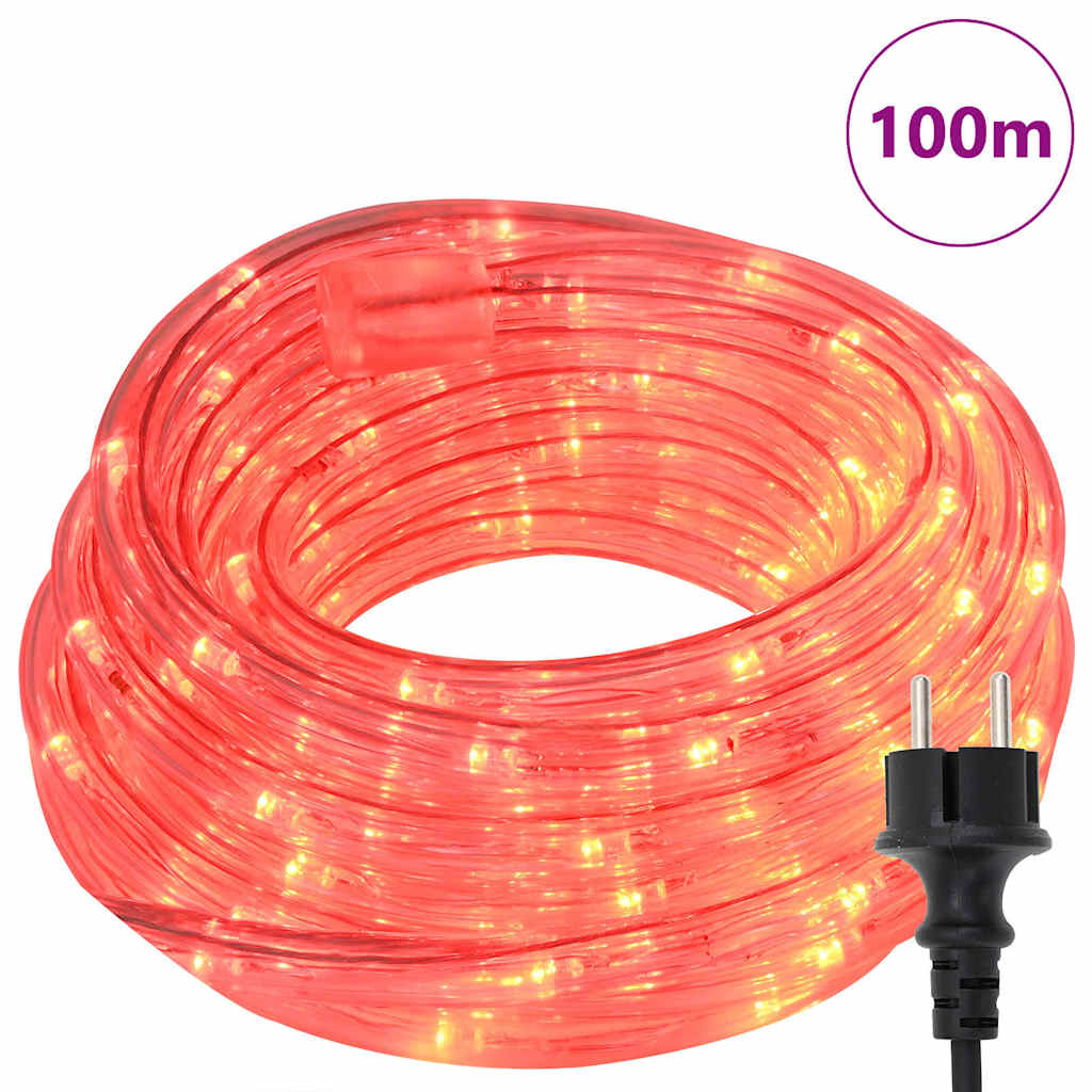 Svjetlosna uže s 2400 LED svjetlima Crvena 100 m PVC