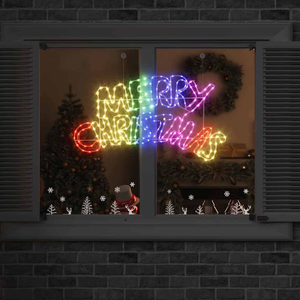 Božićni natpis s 240 LED svjetlima Šareni 99,5 x 54 cm PVC