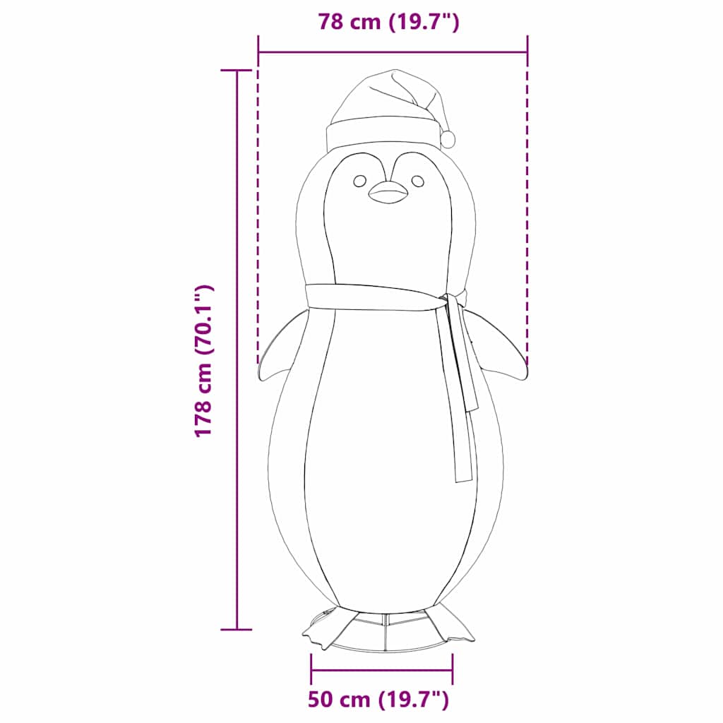 Figura pingvina na snijegu Topla bijela 78 x 178 cm tkanina