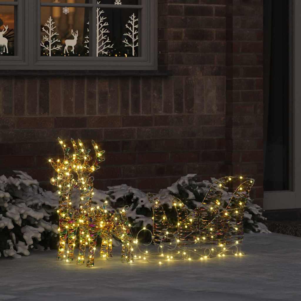 Reindeer vuče saonice Topla bijela 30 x 12 x 54,5 cm PET