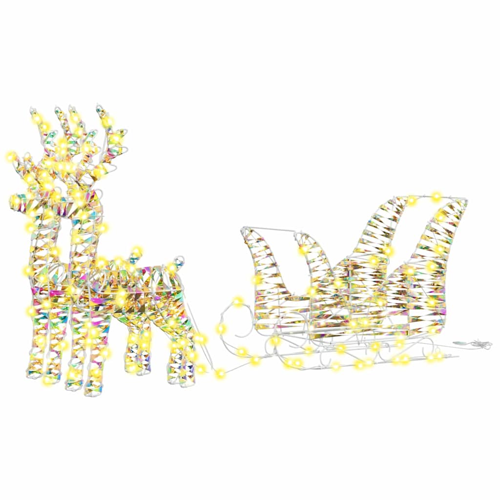 Reindeer vuče saonice Topla bijela 30 x 12 x 54,5 cm PET