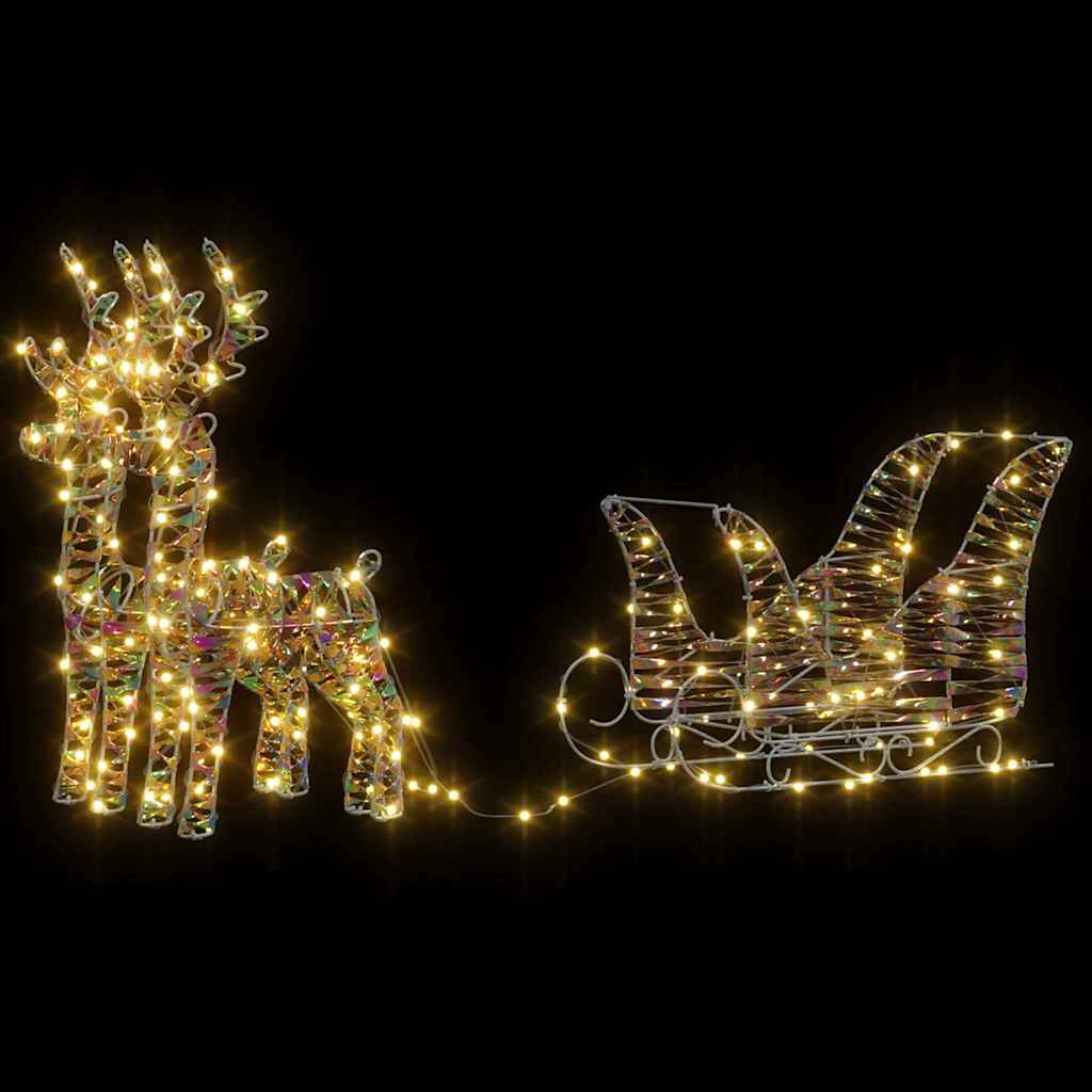 Reindeer vuče saonice Topla bijela 30 x 12 x 54,5 cm PET
