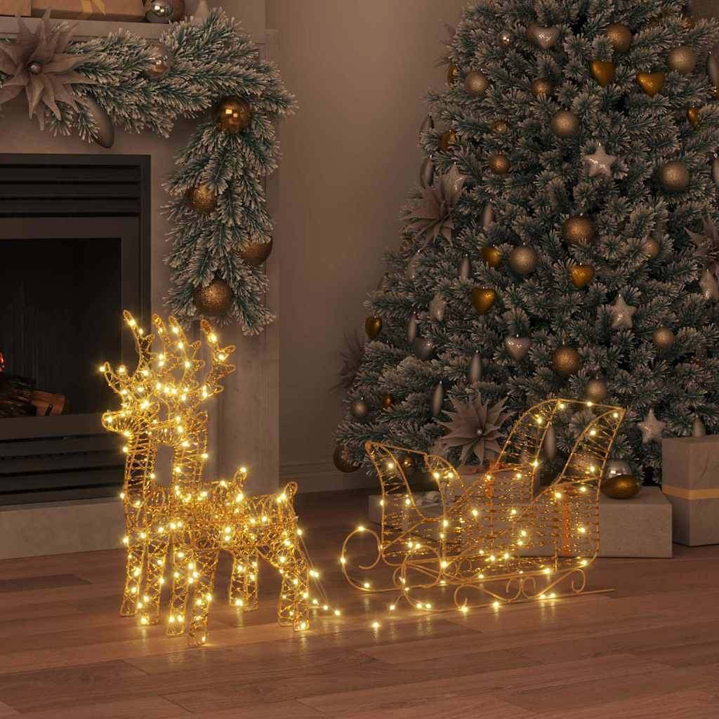 Reindeer vuče saonice Topla bijela 30 x 12 x 54,5 cm PET