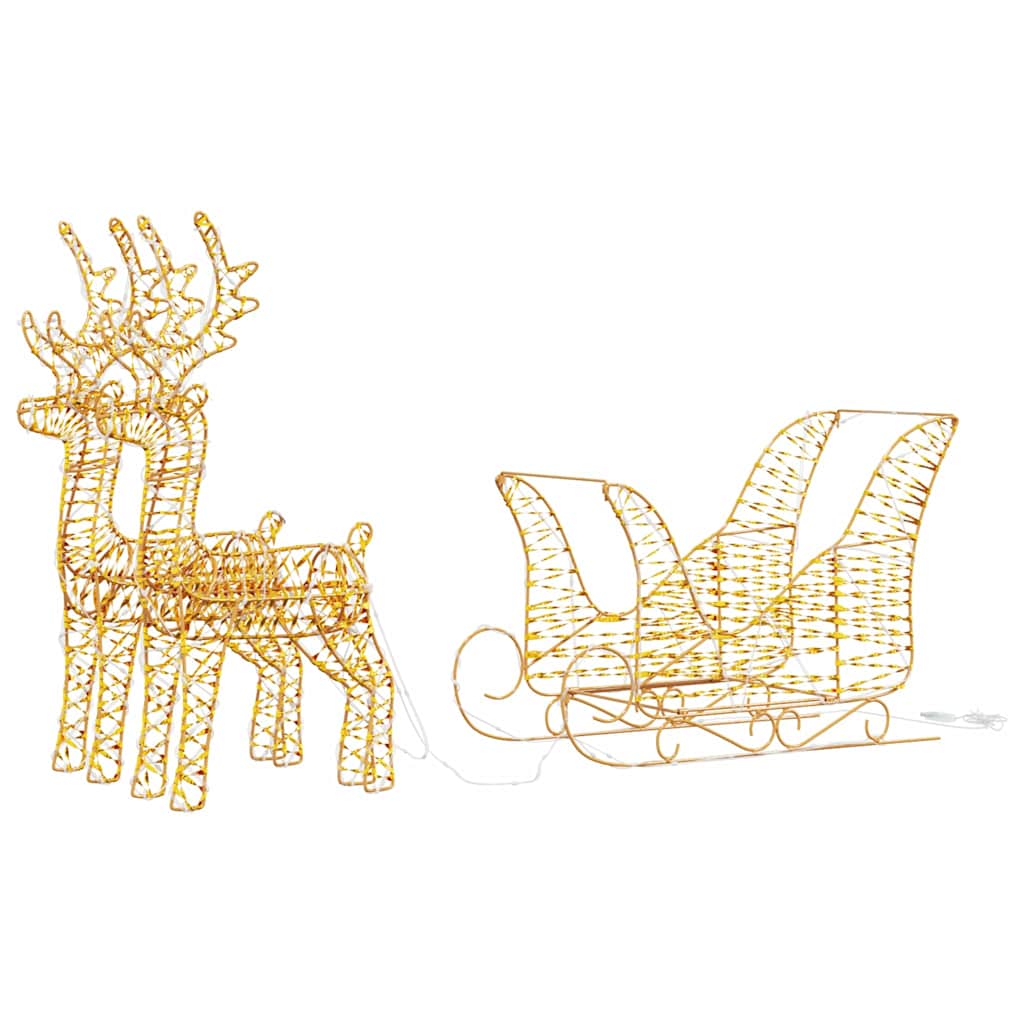 Reindeer vuče saonice Topla bijela 30 x 12 x 54,5 cm PET