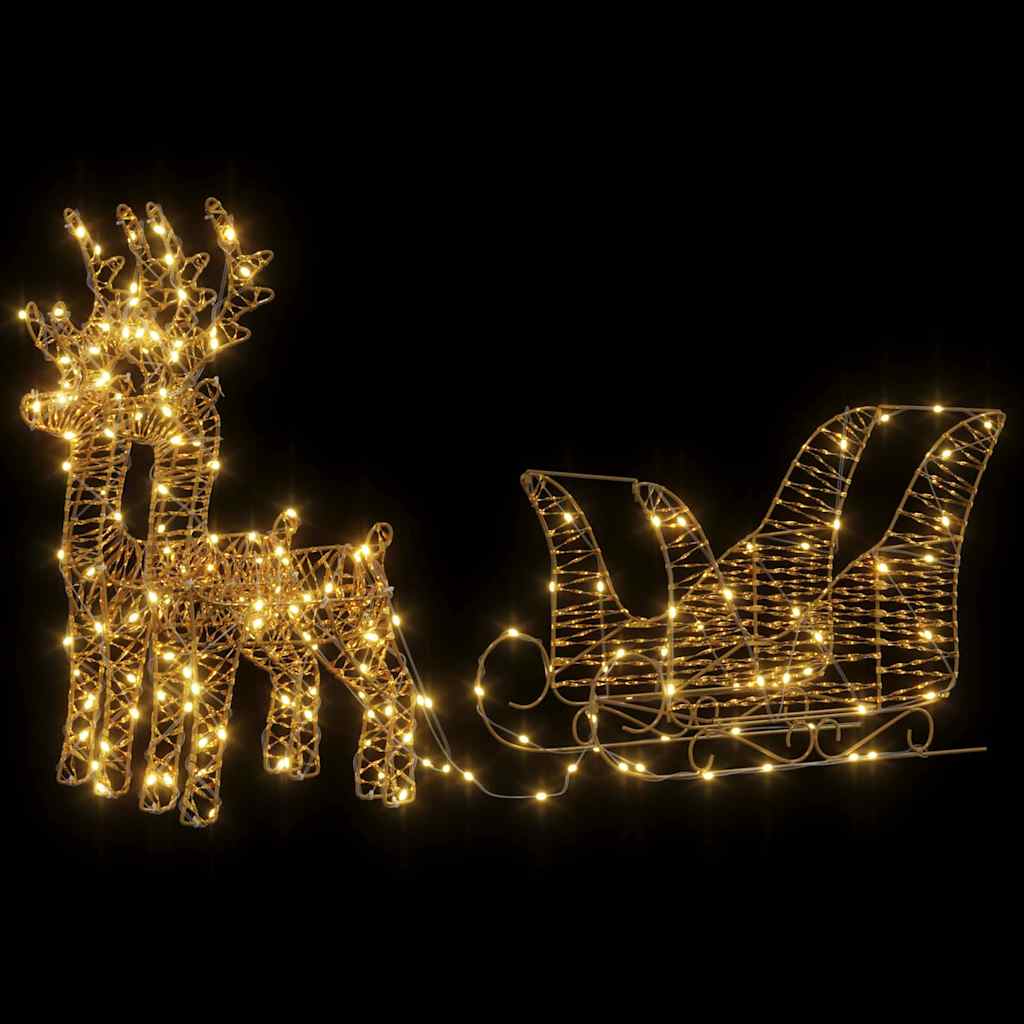 Reindeer vuče saonice Topla bijela 30 x 12 x 54,5 cm PET