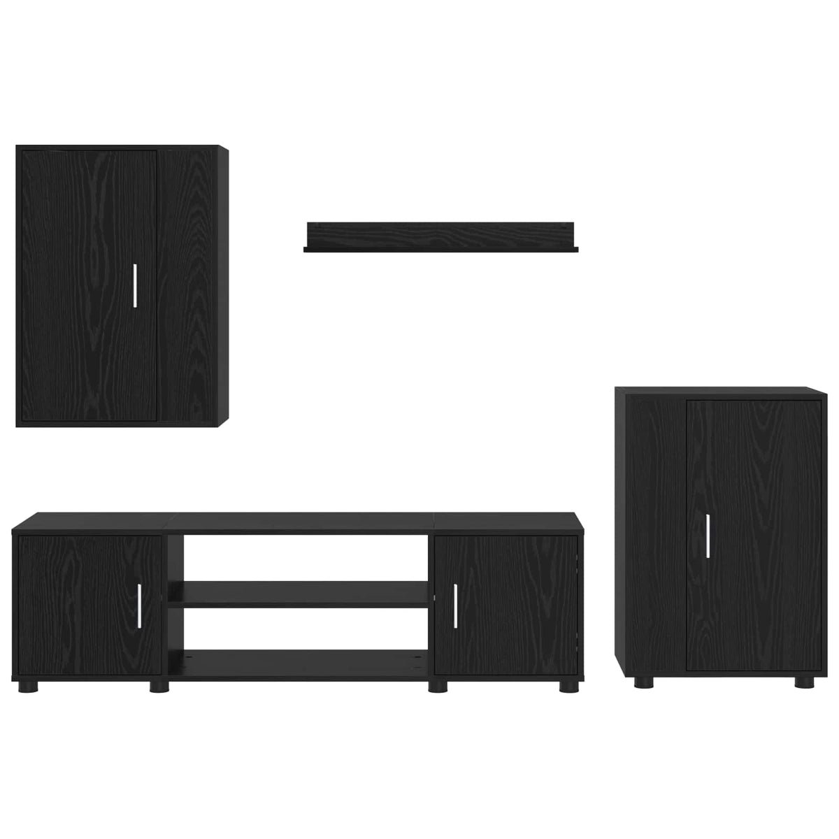 Set TV komoda Crni hrast Konstruirano drvo