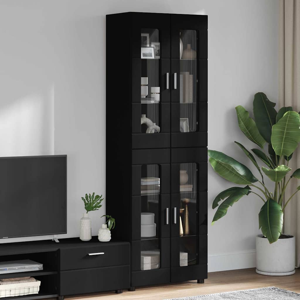 Highboard FLORIN Crna 60 x 35 x 182 cm Konstruirano drvo