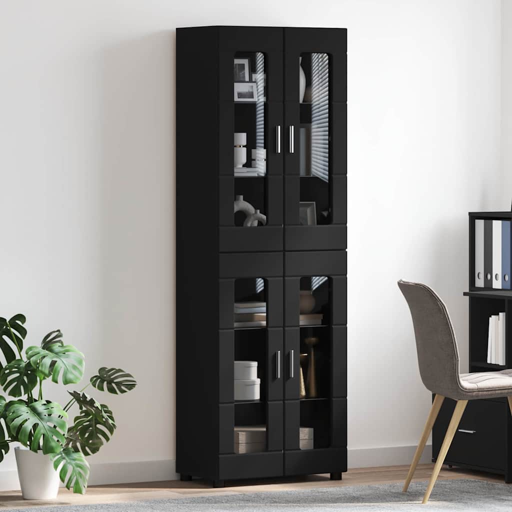 Highboard FLORIN Crna 60 x 35 x 182 cm Konstruirano drvo