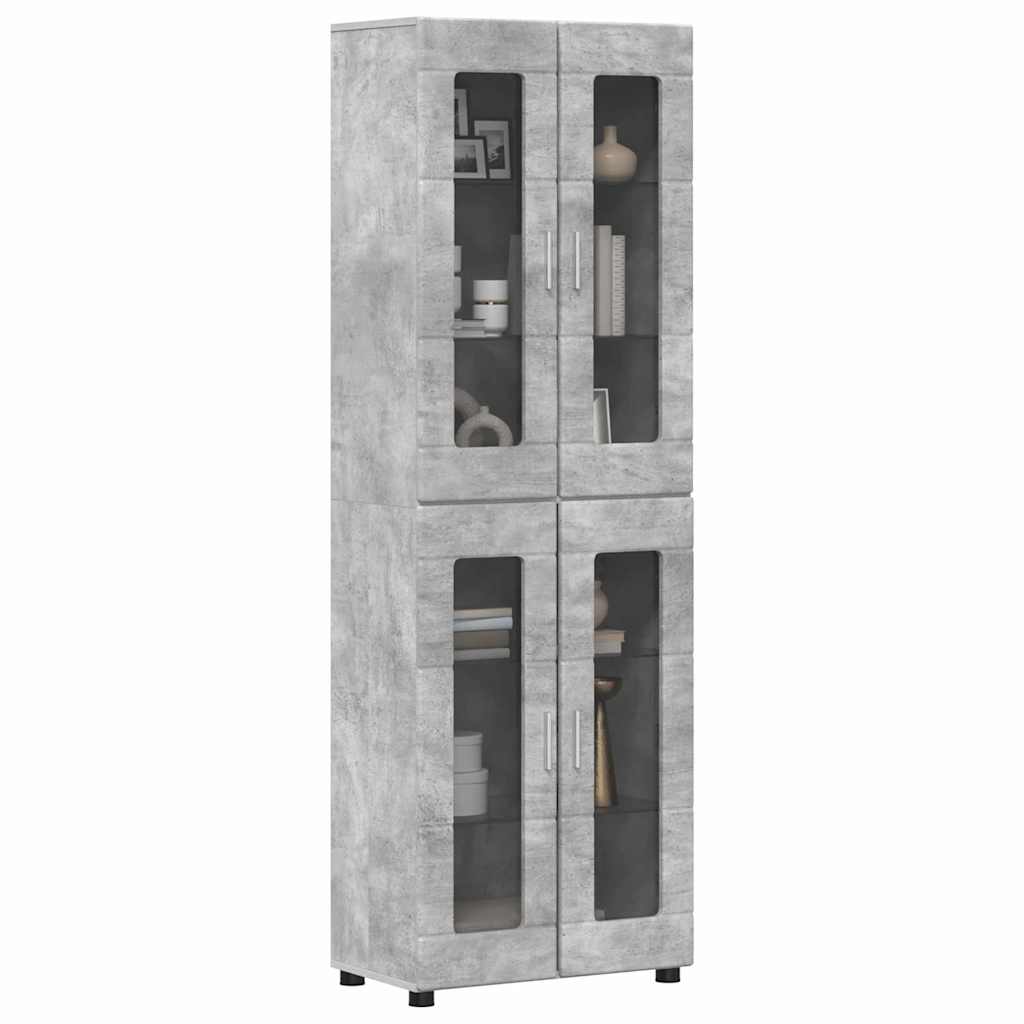 Highboard s policom FLORIN Betonski sivi 60 x 35 x 182 cm
