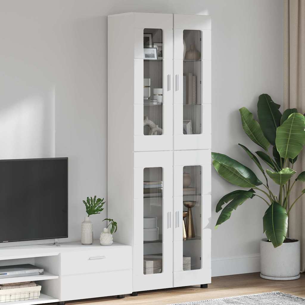 Highboard s policom FLORIN Visoki sjaj bijela 60 x 35 x 182 cm