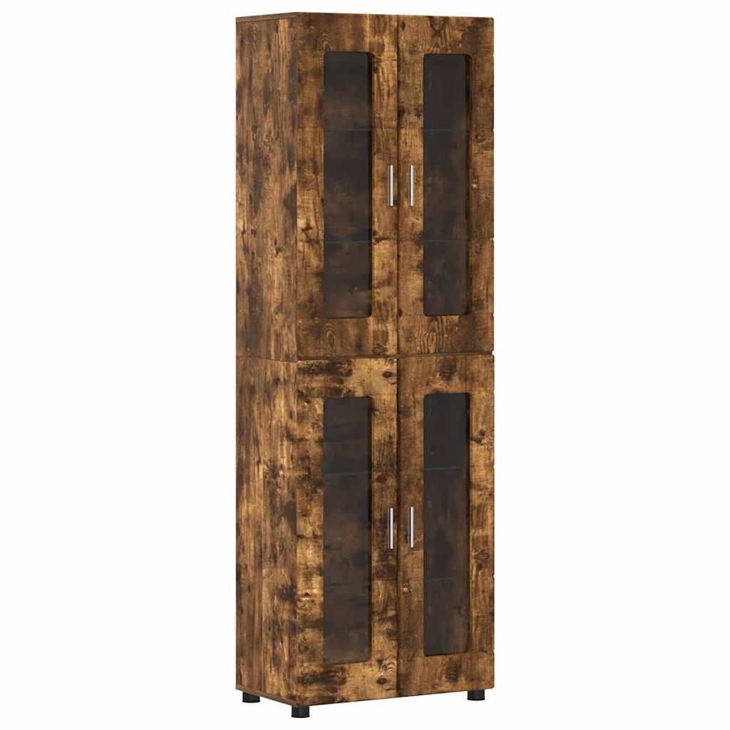 Highboard s policom FLORIN Dimljeni hrast 60 x 35 x 182 cm