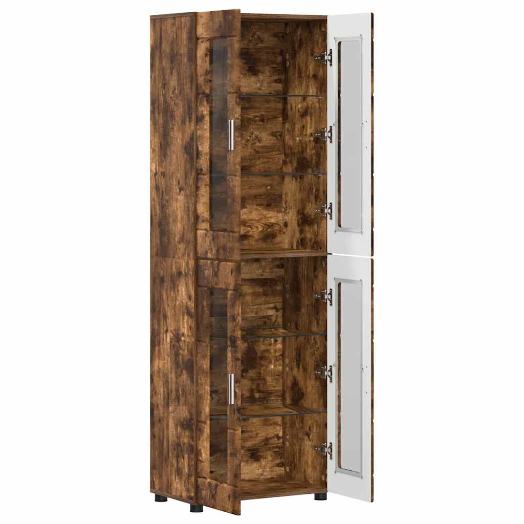 Highboard s policom FLORIN Dimljeni hrast 60 x 35 x 182 cm