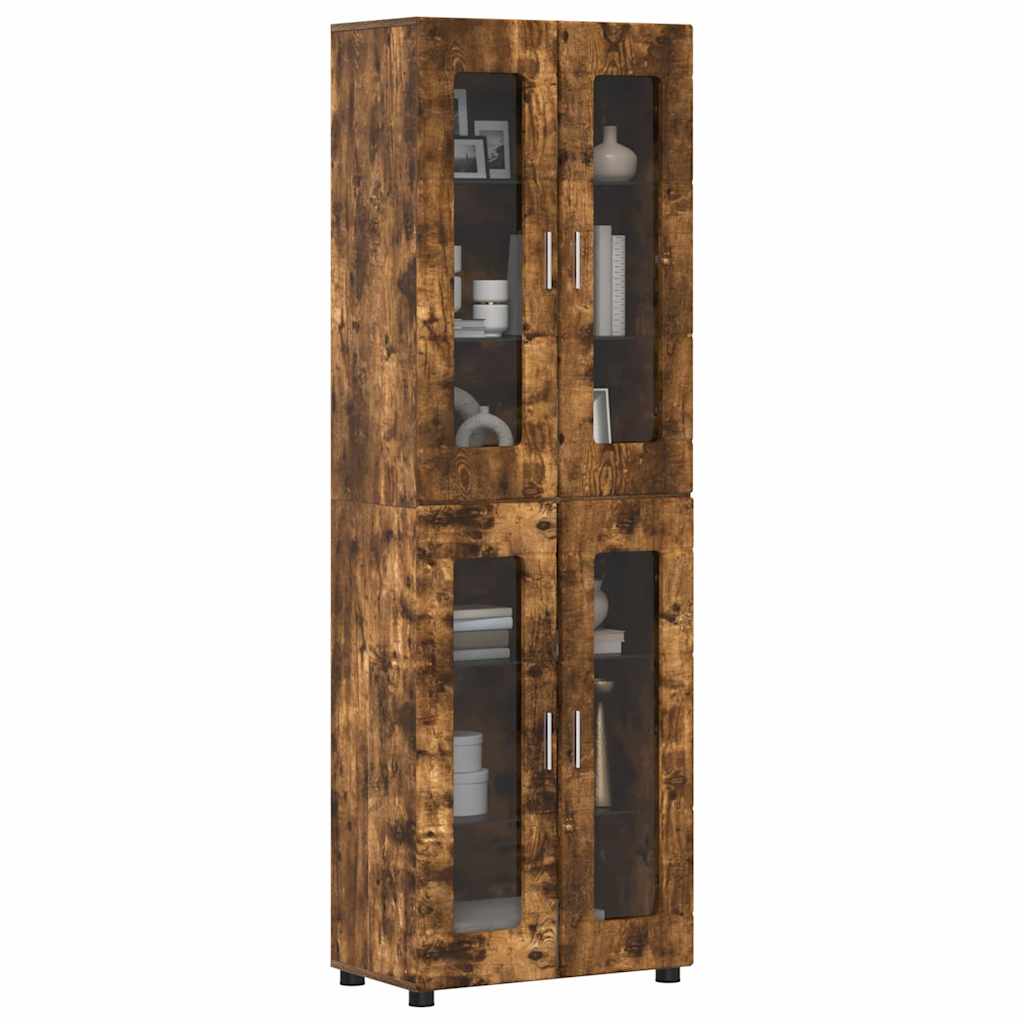 Highboard s policom FLORIN Dimljeni hrast 60 x 35 x 182 cm