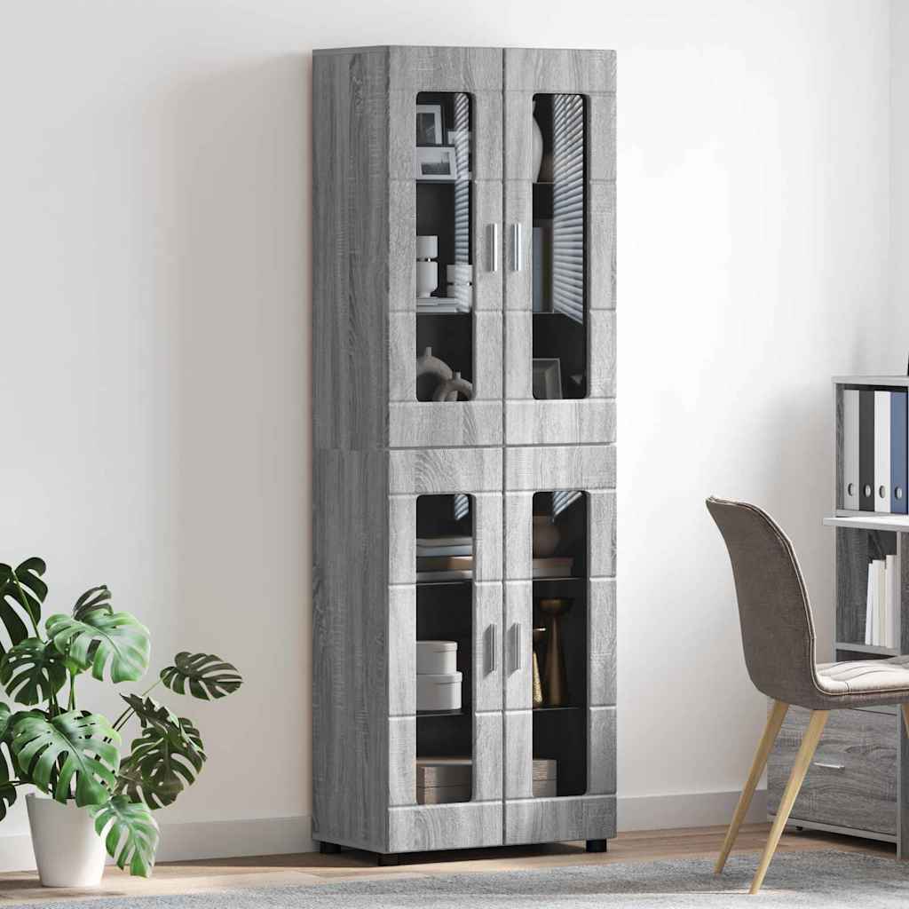 Highboard FLORIN Siva Sonoma 60 x 35 x 182 cm Konstruirano drvo