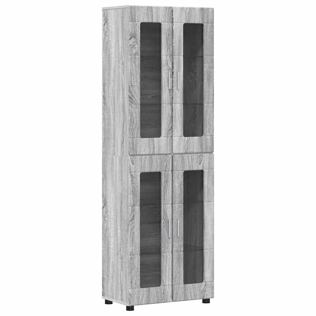 Highboard FLORIN Siva Sonoma 60 x 35 x 182 cm Konstruirano drvo