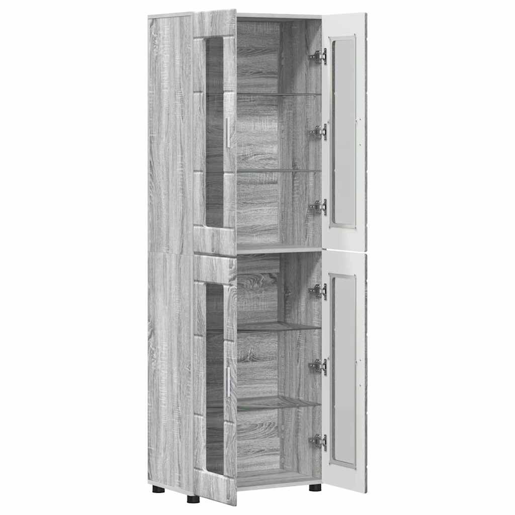 Highboard FLORIN Siva Sonoma 60 x 35 x 182 cm Konstruirano drvo