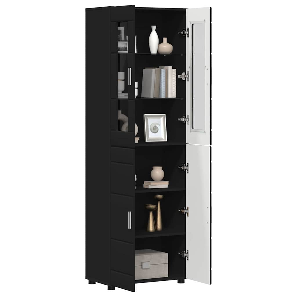 Highboard FLORIN Crna 60 x 35 x 182 cm Konstruirano drvo