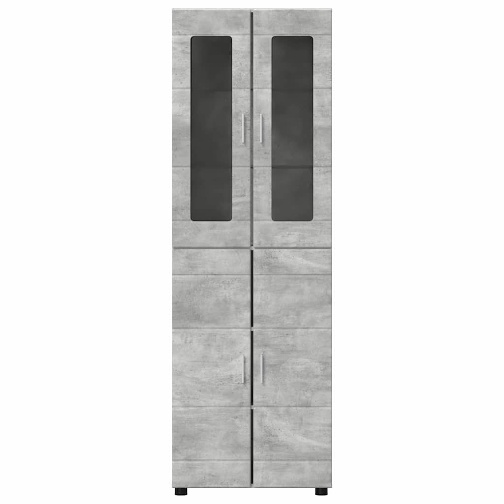Highboard s policom FLORIN Betonski sivi 60 x 35 x 182 cm