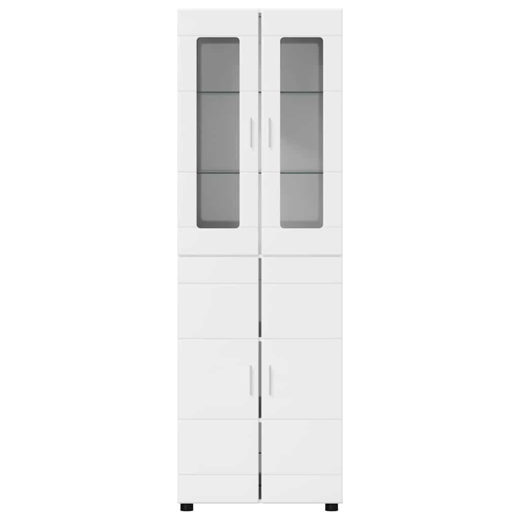 Highboard s policom FLORIN Visoki sjaj bijela 60 x 35 x 182 cm