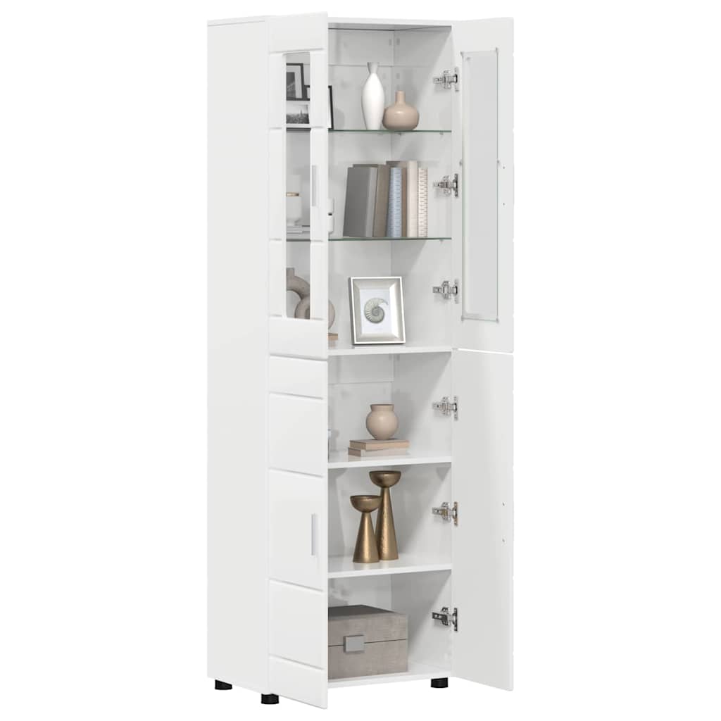 Highboard s policom FLORIN Visoki sjaj bijela 60 x 35 x 182 cm