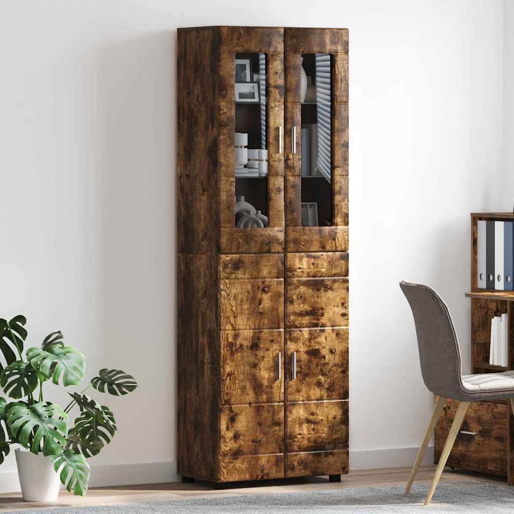 Highboard s policom FLORIN Dimljeni hrast 60 x 35 x 182 cm