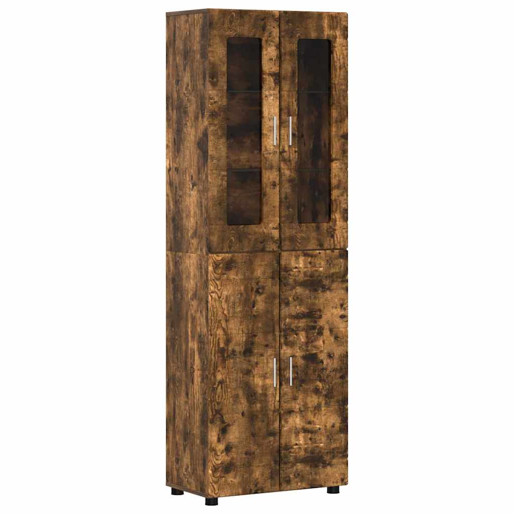 Highboard s policom FLORIN Dimljeni hrast 60 x 35 x 182 cm
