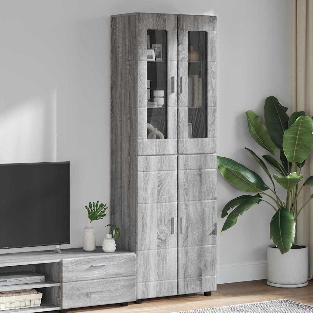 Highboard FLORIN Siva Sonoma 60 x 35 x 182 cm Konstruirano drvo