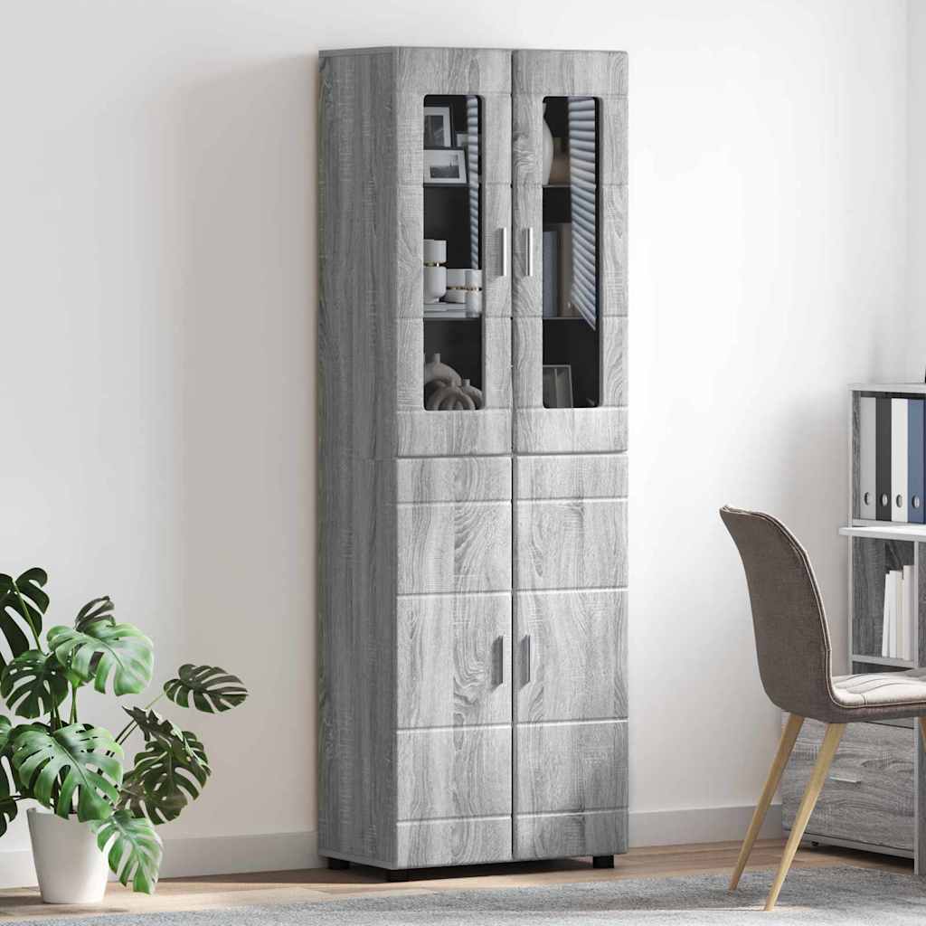 Highboard FLORIN Siva Sonoma 60 x 35 x 182 cm Konstruirano drvo