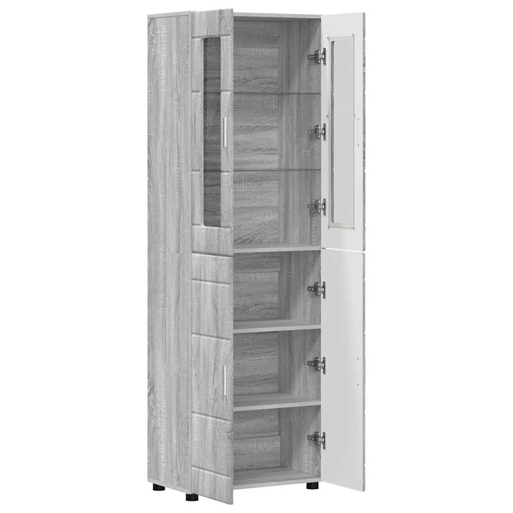 Highboard FLORIN Siva Sonoma 60 x 35 x 182 cm Konstruirano drvo