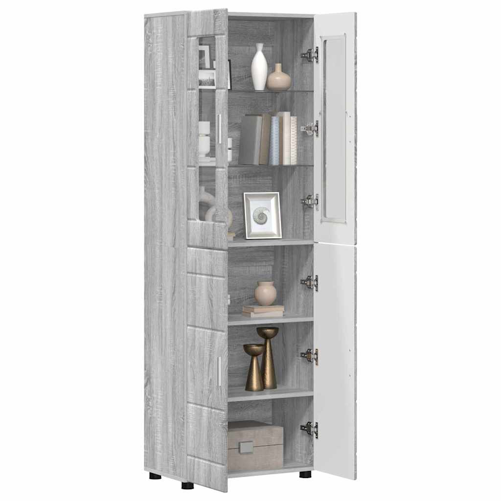 Highboard FLORIN Siva Sonoma 60 x 35 x 182 cm Konstruirano drvo