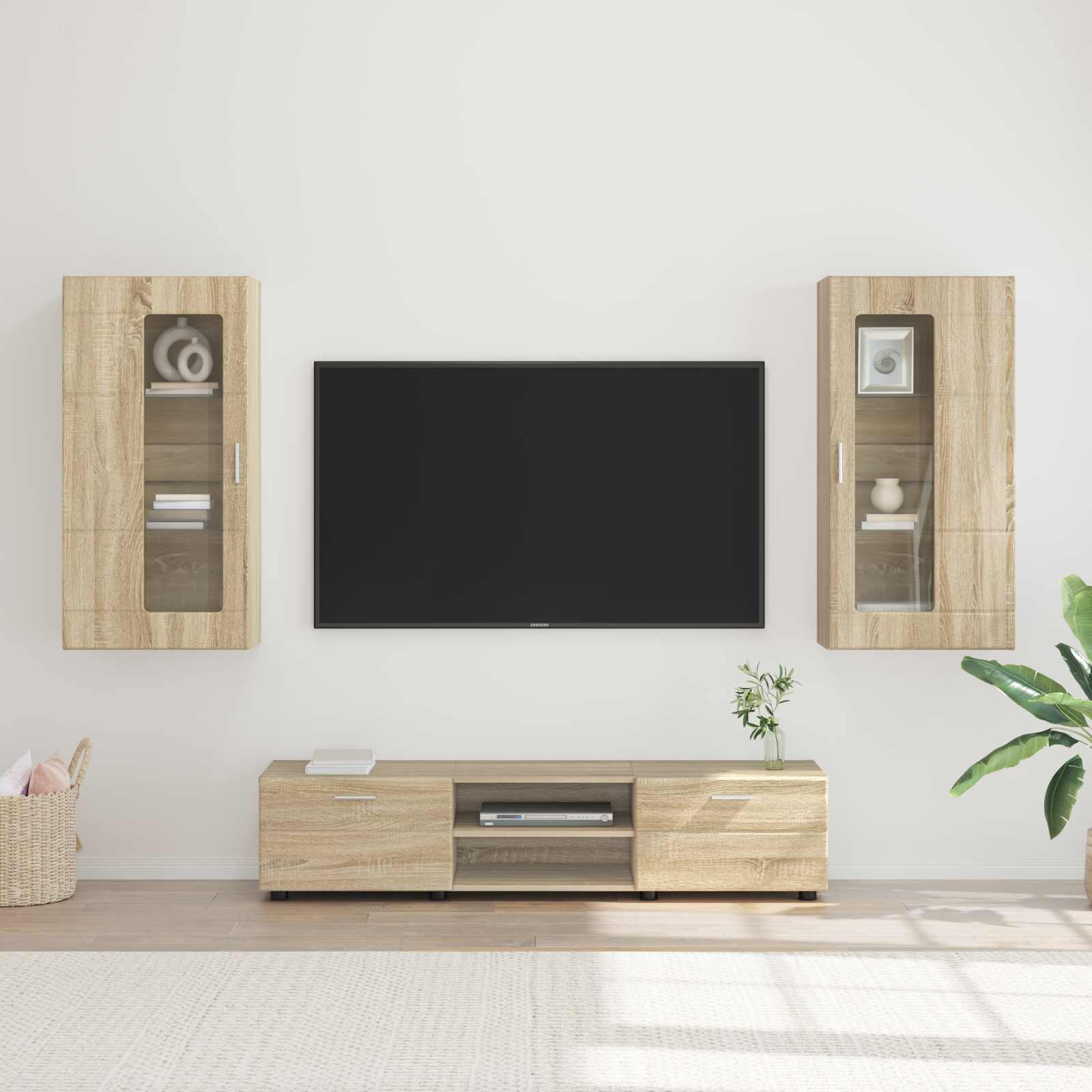 Set TV komoda Zidne FLORIN 3 pcs Sonoma hrast Konstruirano drvo