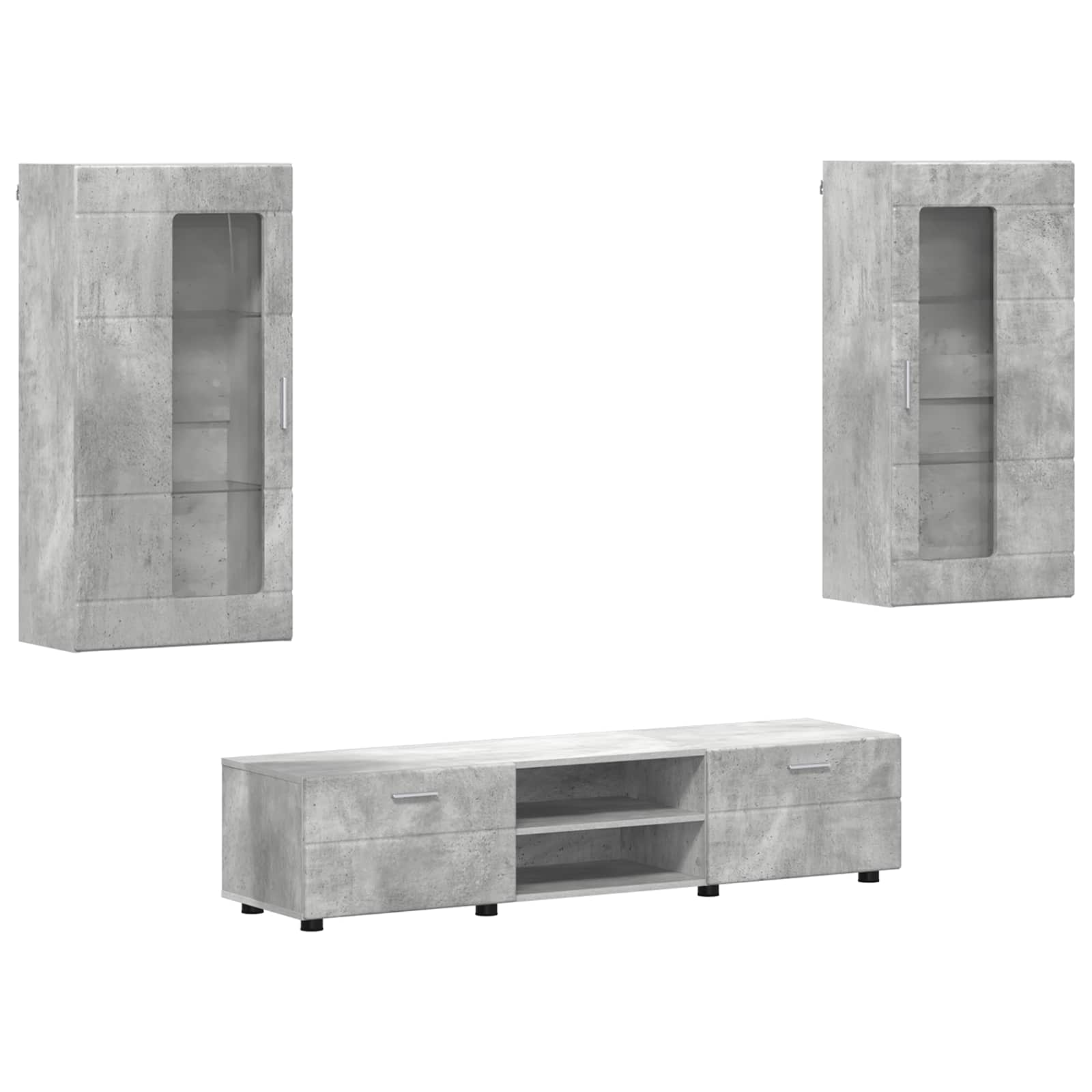 Set TV komoda FLORIN 3 pcs Betonski sivi Konstruirano drvo