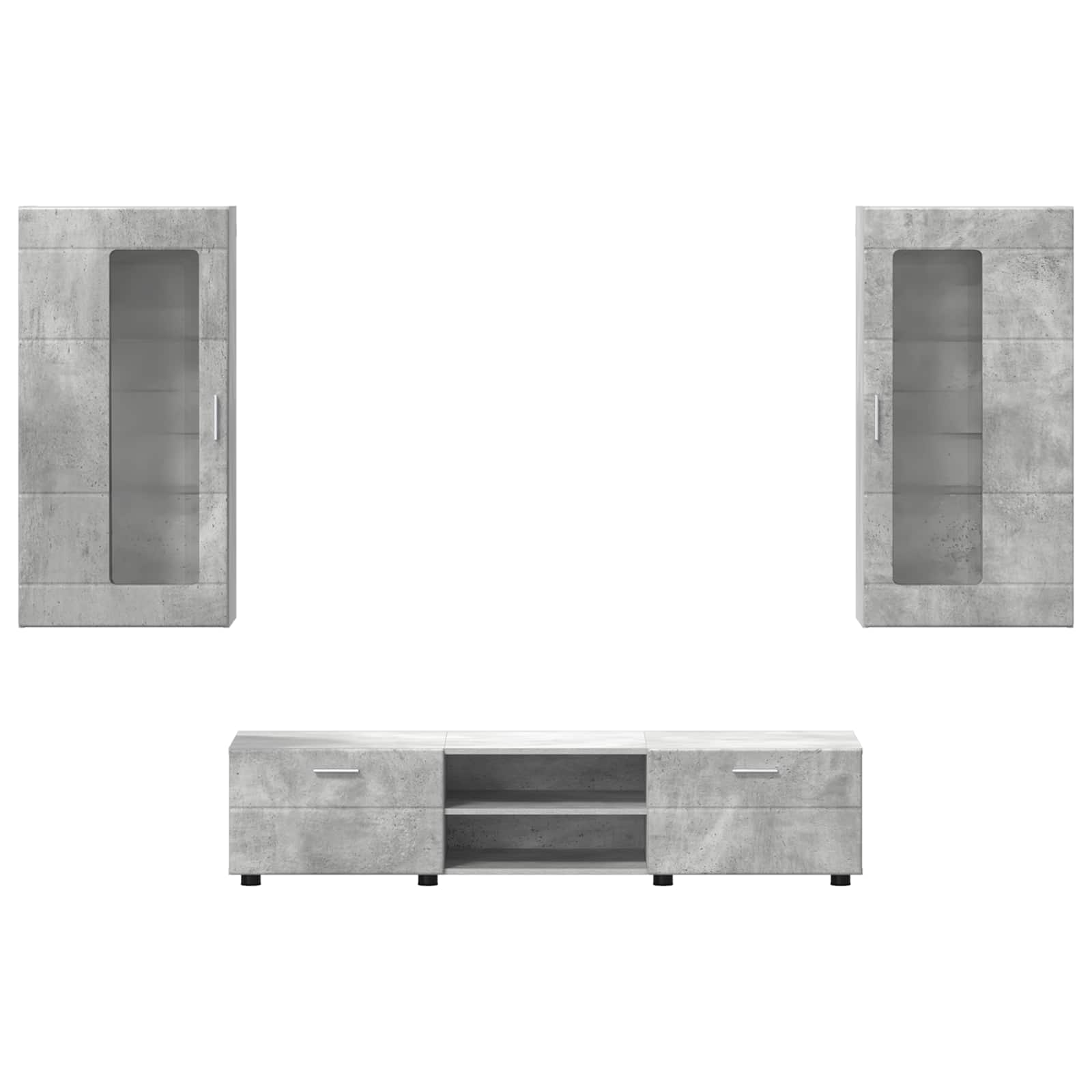 Set TV komoda FLORIN 3 pcs Betonski sivi Konstruirano drvo
