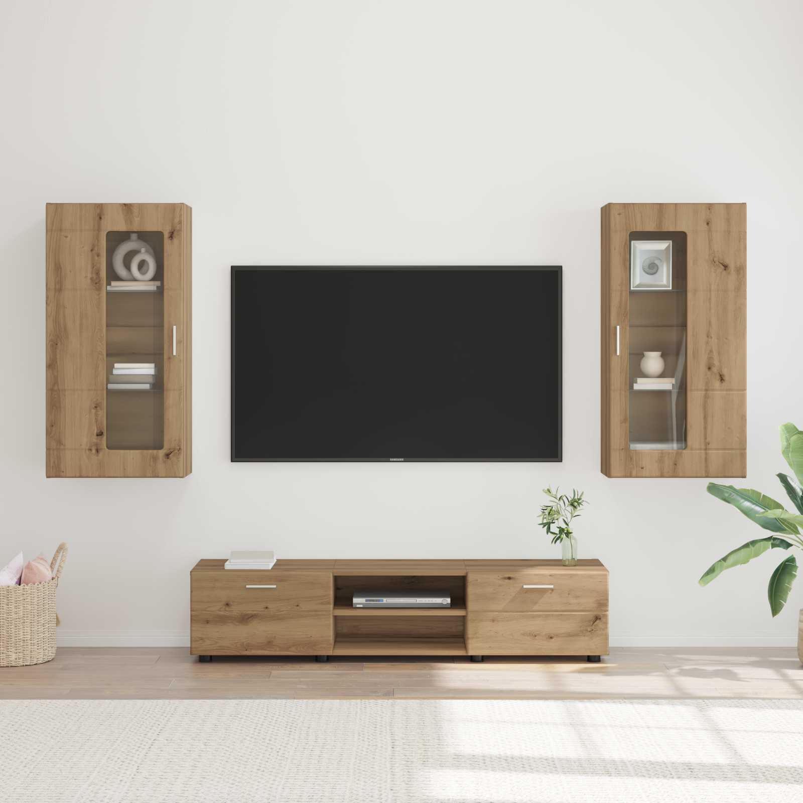 Set TV komoda FLORIN 3 pcs Umjetnički hrast Konstruirano drvo