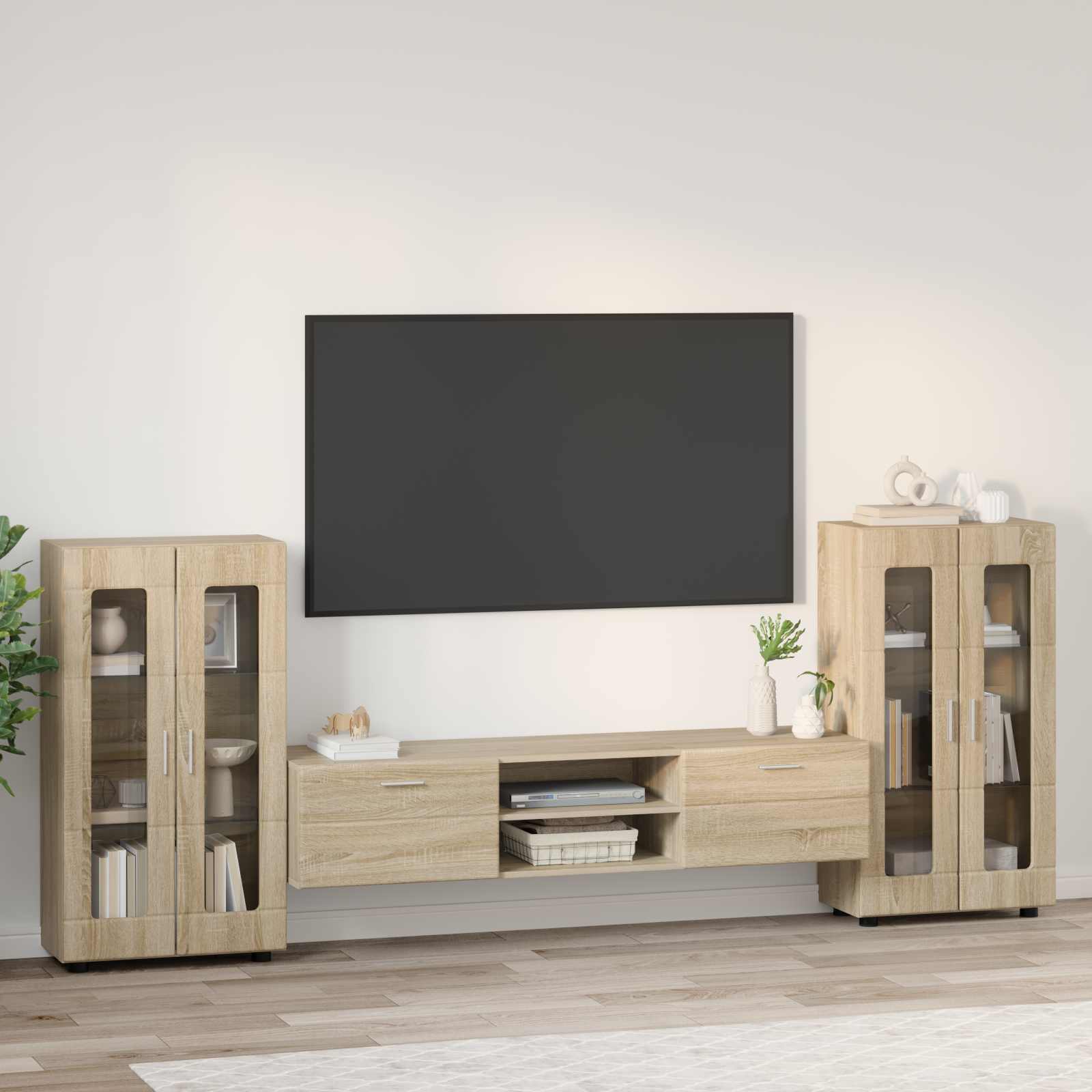 Set TV komoda FLORIN 3 pcs Sonoma hrast Konstruirano drvo