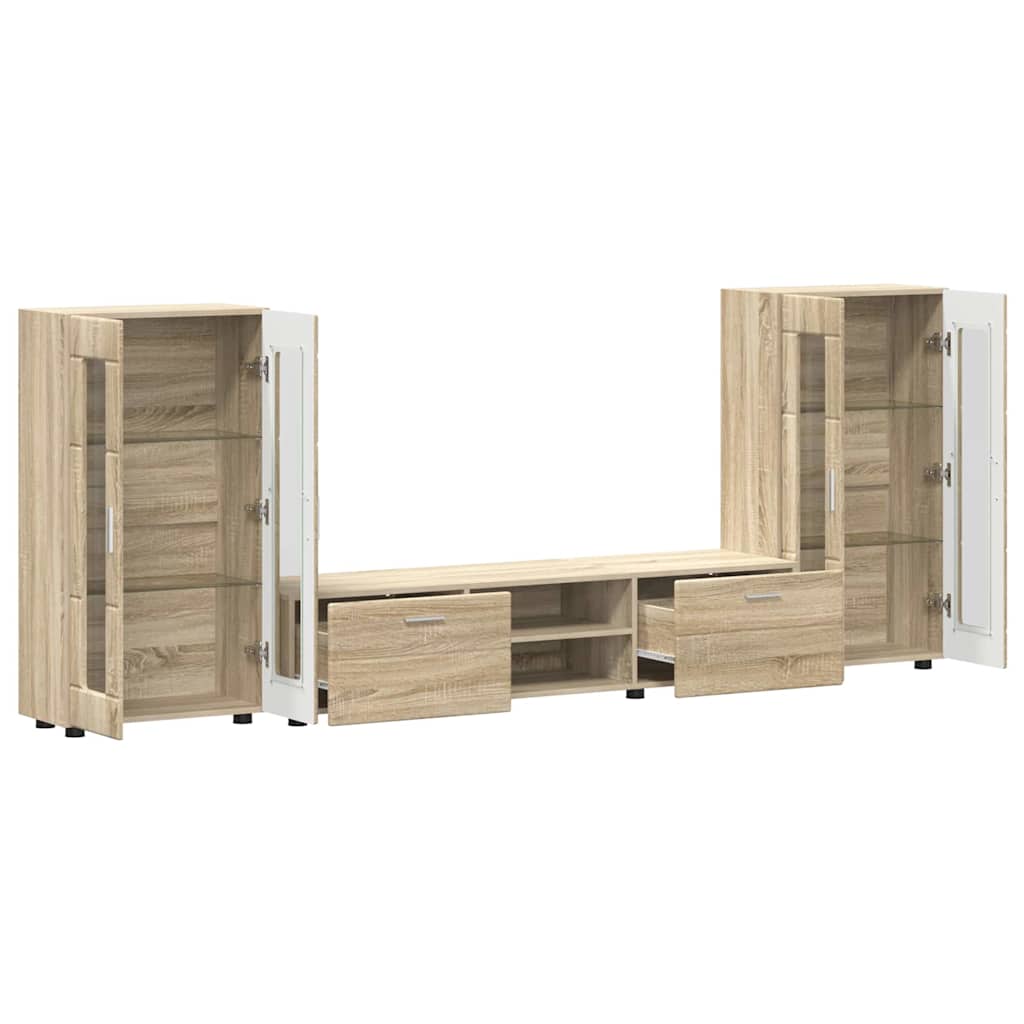 Set TV komoda FLORIN 3 pcs Sonoma hrast Konstruirano drvo