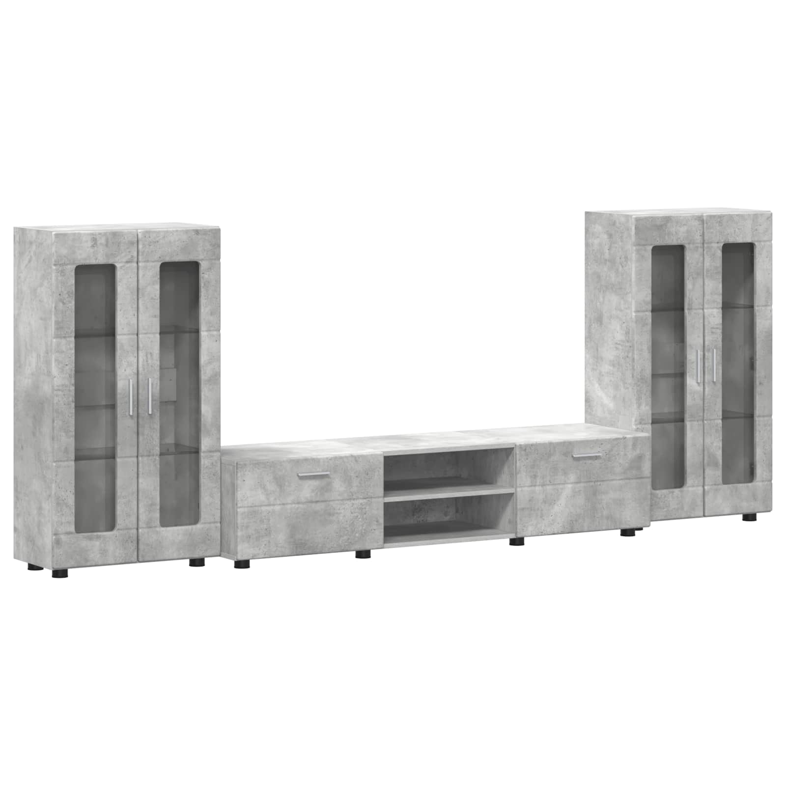 Set TV komoda FLORIN 3 pcs Betonski sivi Konstruirano drvo