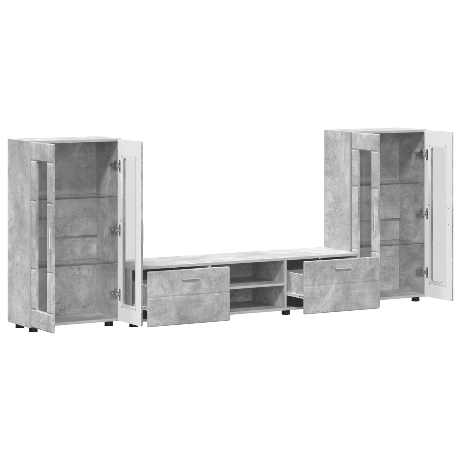 Set TV komoda FLORIN 3 pcs Betonski sivi Konstruirano drvo