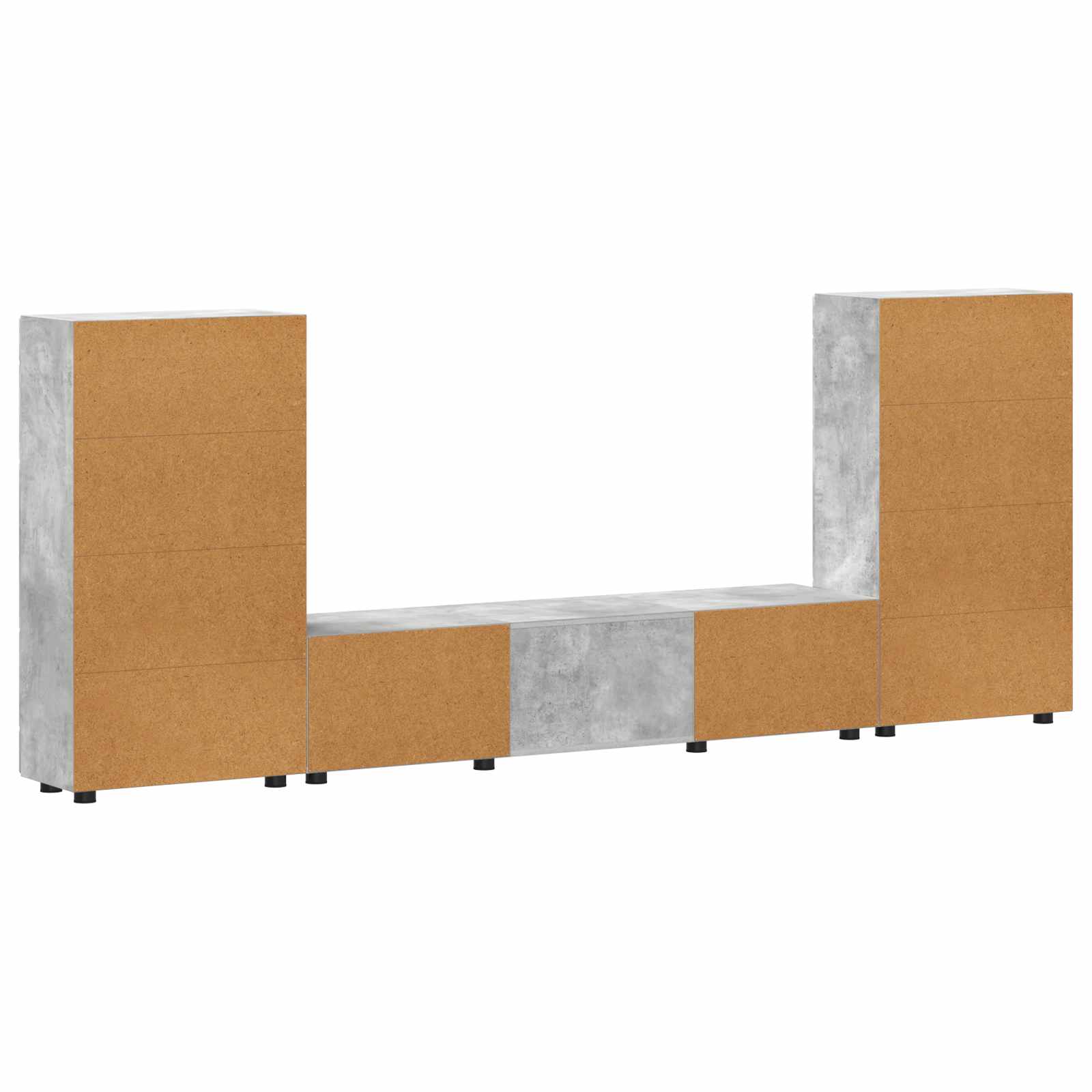 Set TV komoda FLORIN 3 pcs Betonski sivi Konstruirano drvo