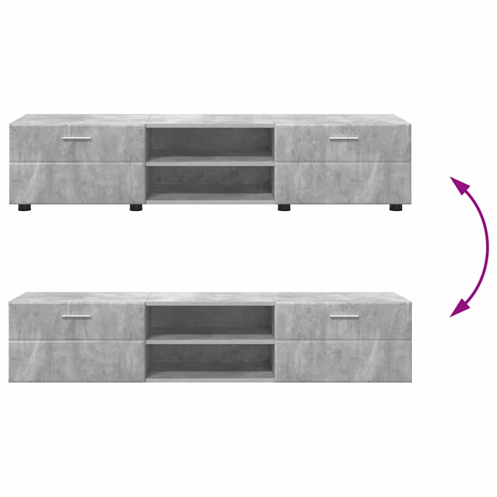 Set TV komoda FLORIN 3 pcs Betonski sivi Konstruirano drvo