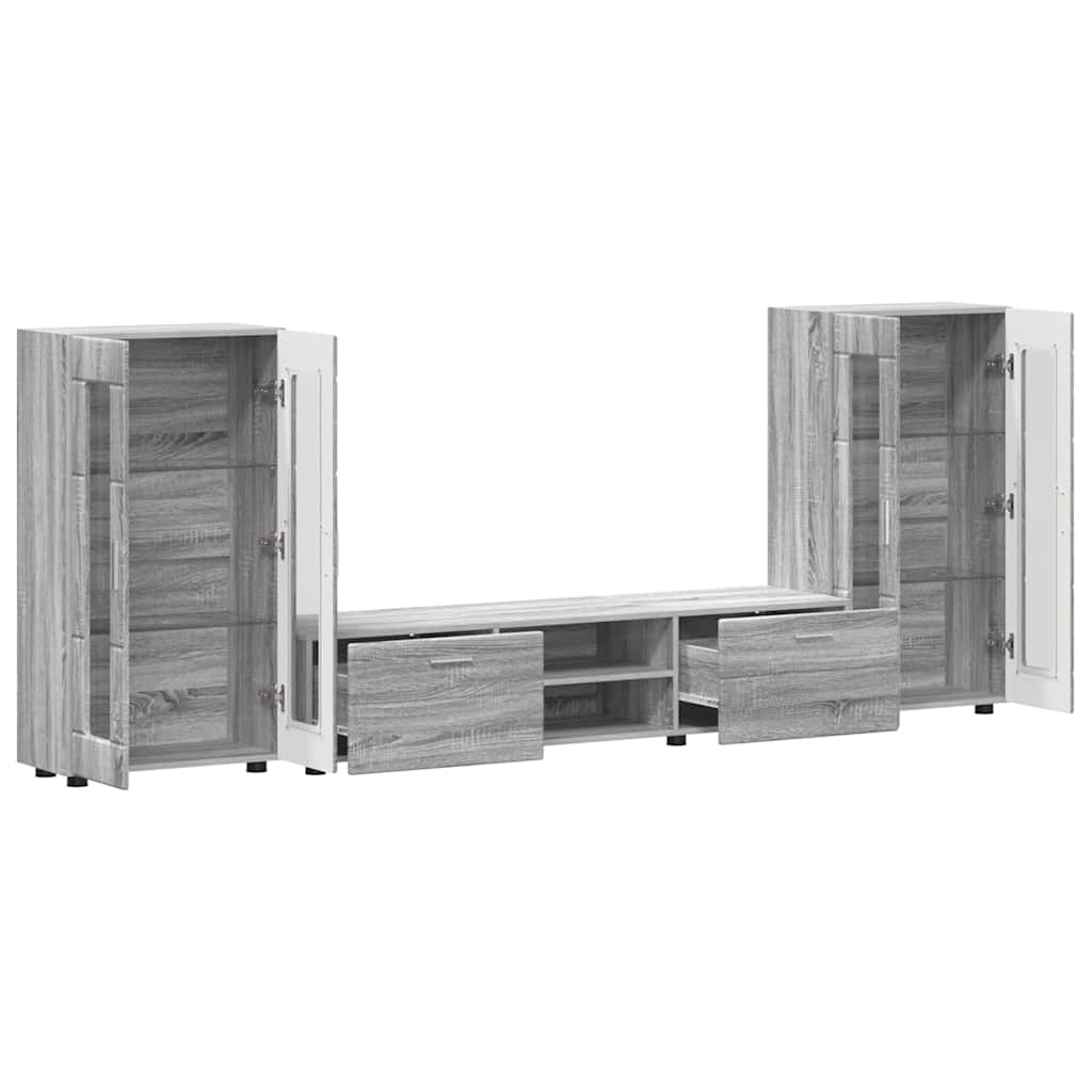 Set TV komoda FLORIN 3 pcs Siva Sonoma Konstruirano drvo