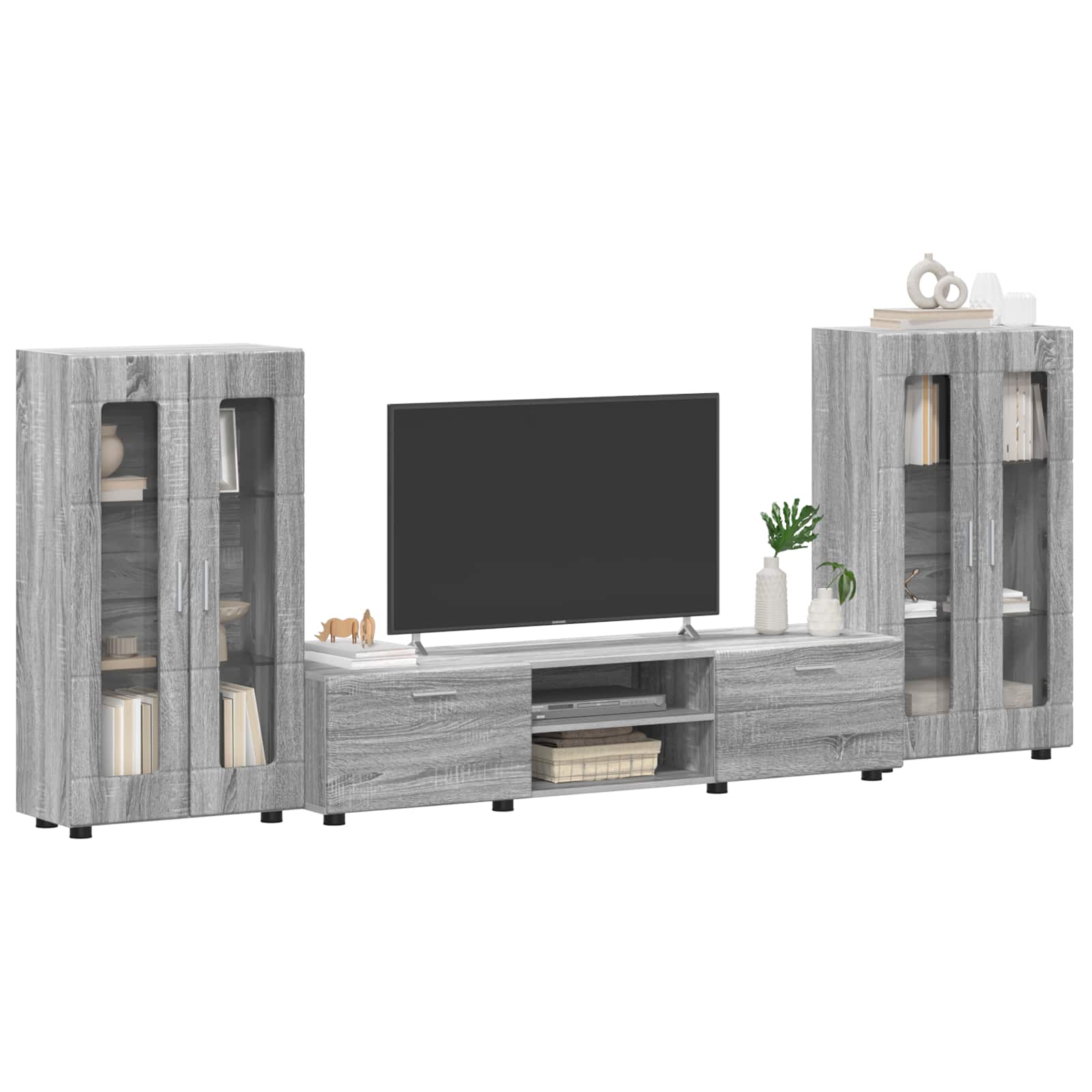 Set TV komoda FLORIN 3 pcs Siva Sonoma Konstruirano drvo
