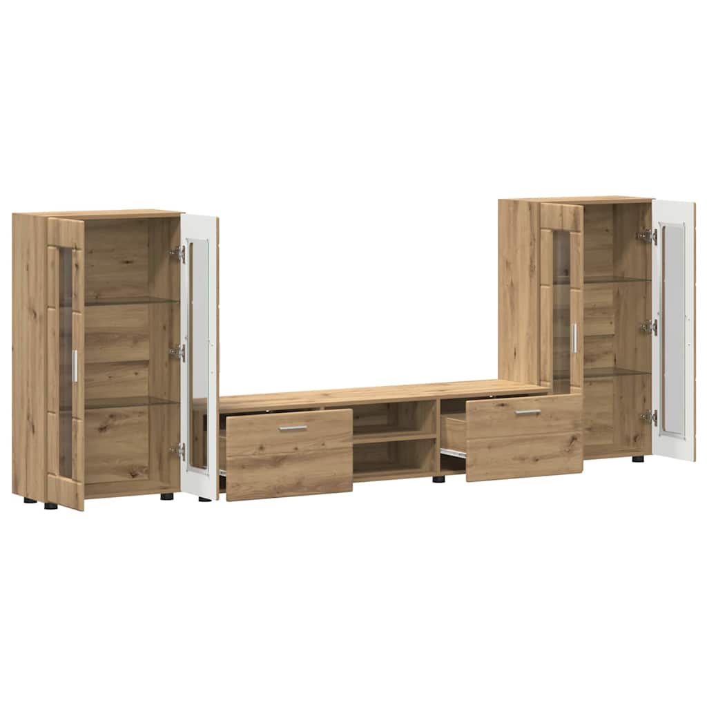 Set TV komoda FLORIN 3 pcs Umjetnički hrast Konstruirano drvo