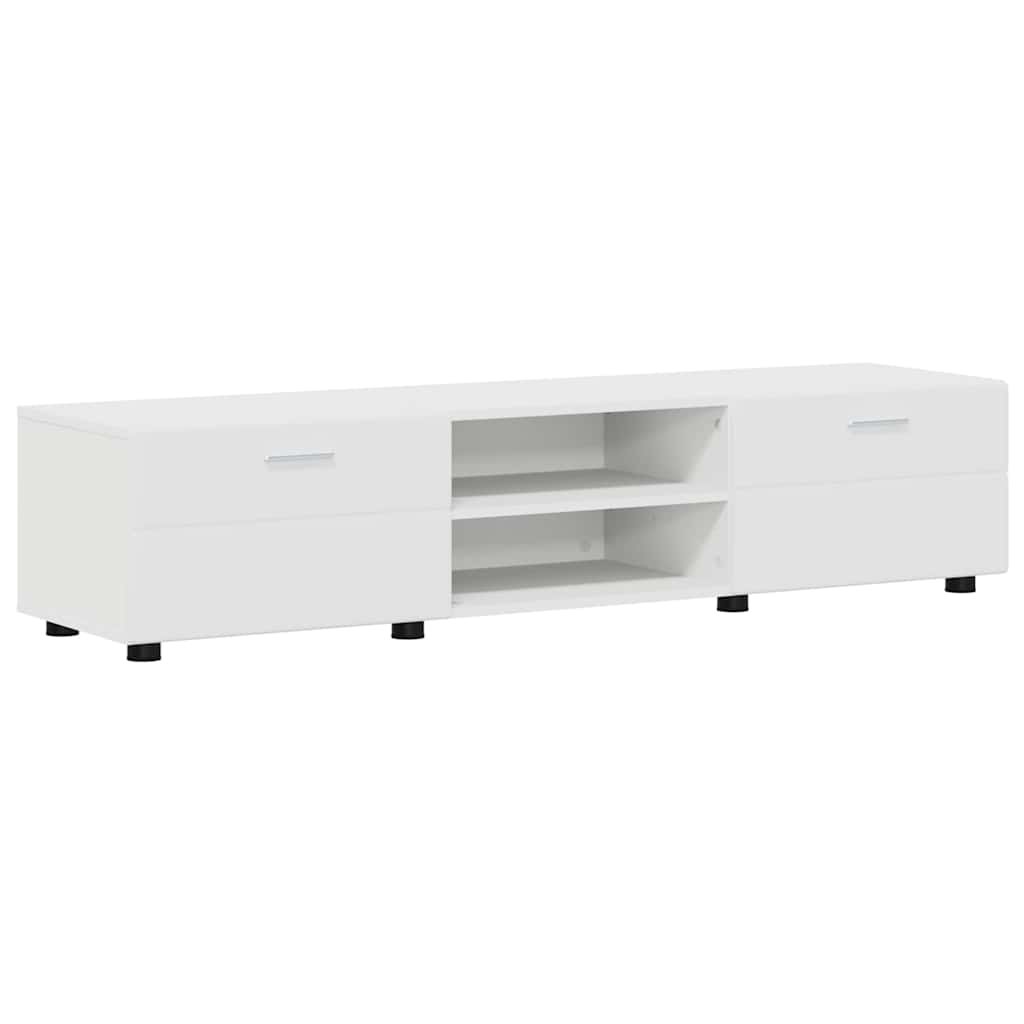 Set TV komoda s ladicama FLORIN 3 pcs Bijelo Konstruirano drvo