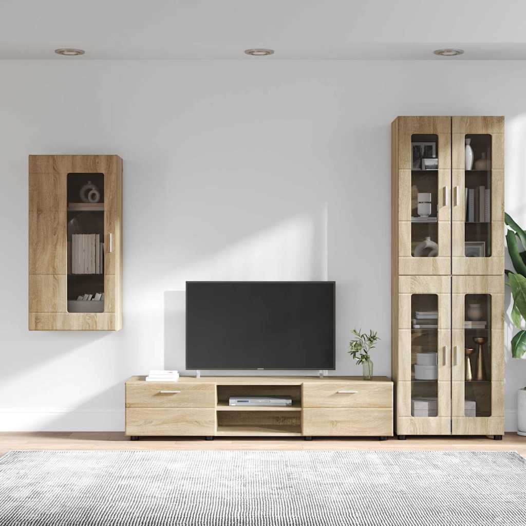 Set TV komoda Zidne FLORIN 3 pcs Sonoma hrast Konstruirano drvo
