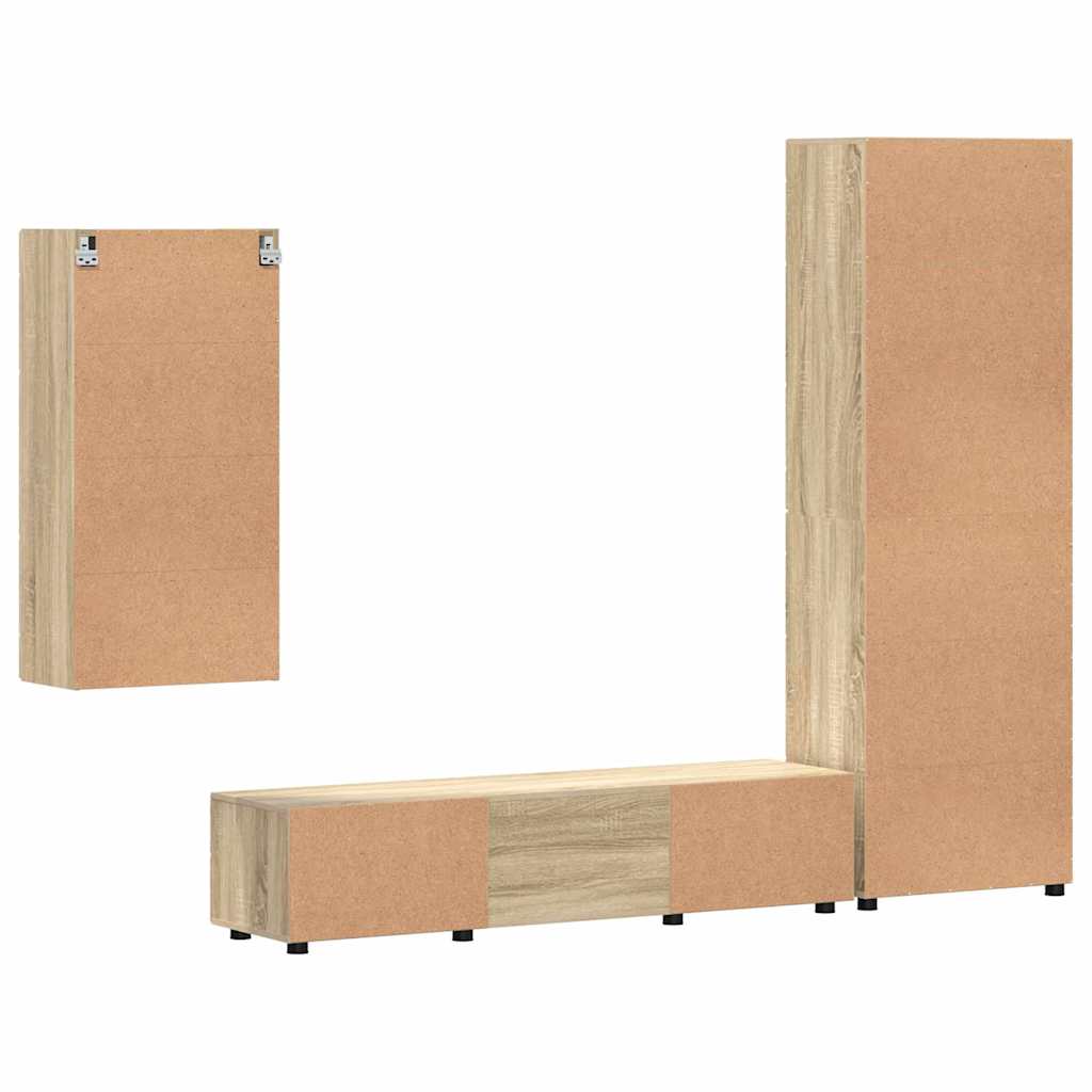 Set TV komoda Zidne FLORIN 3 pcs Sonoma hrast Konstruirano drvo