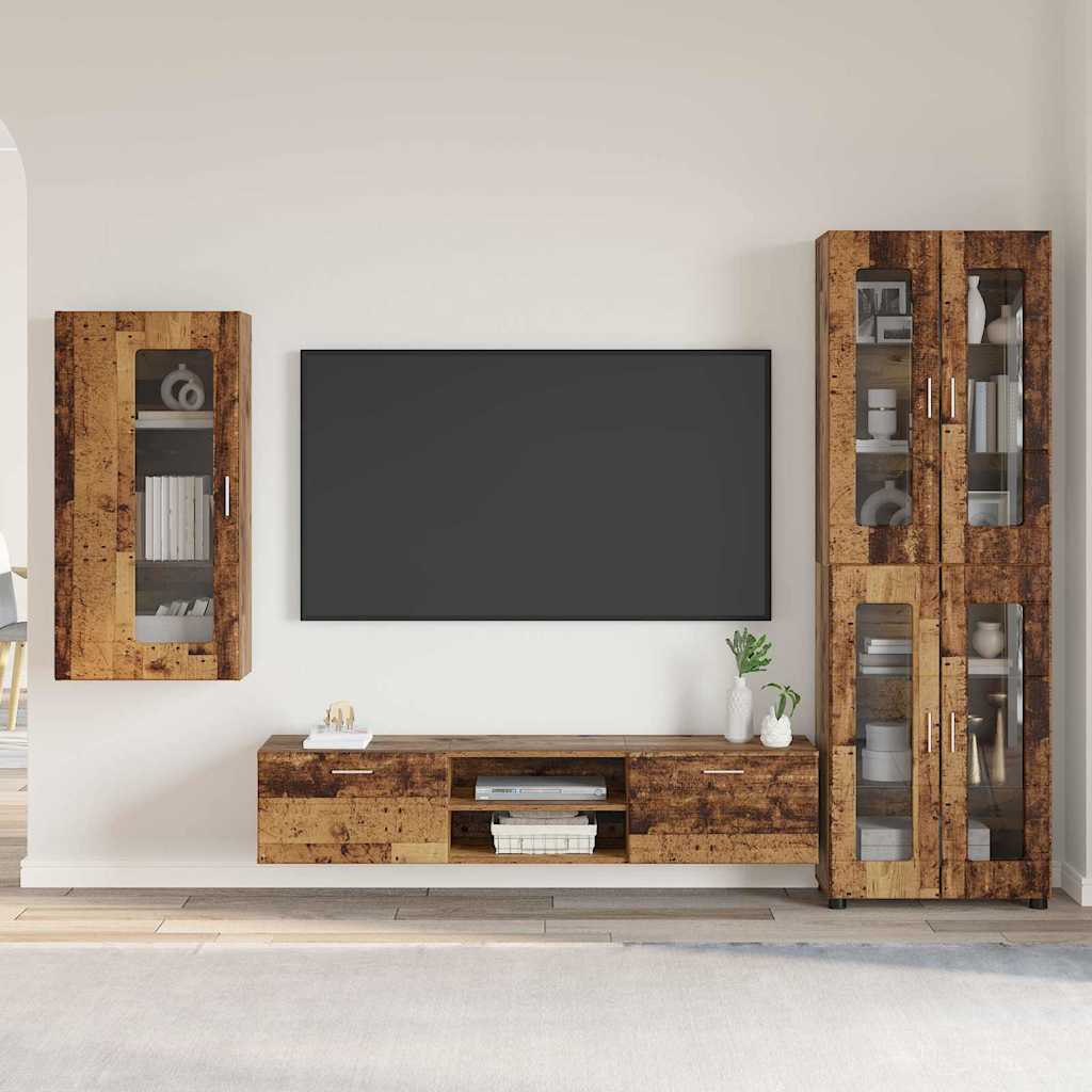 Set TV komoda Zidne FLORIN 3 pcs Staro drvo Konstruirano drvo