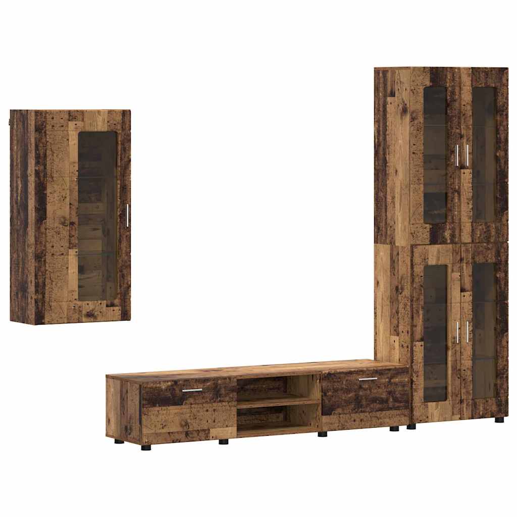 Set TV komoda Zidne FLORIN 3 pcs Staro drvo Konstruirano drvo
