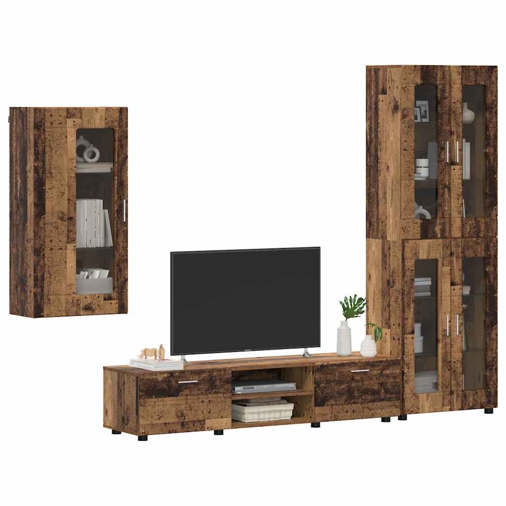 Set TV komoda Zidne FLORIN 3 pcs Staro drvo Konstruirano drvo