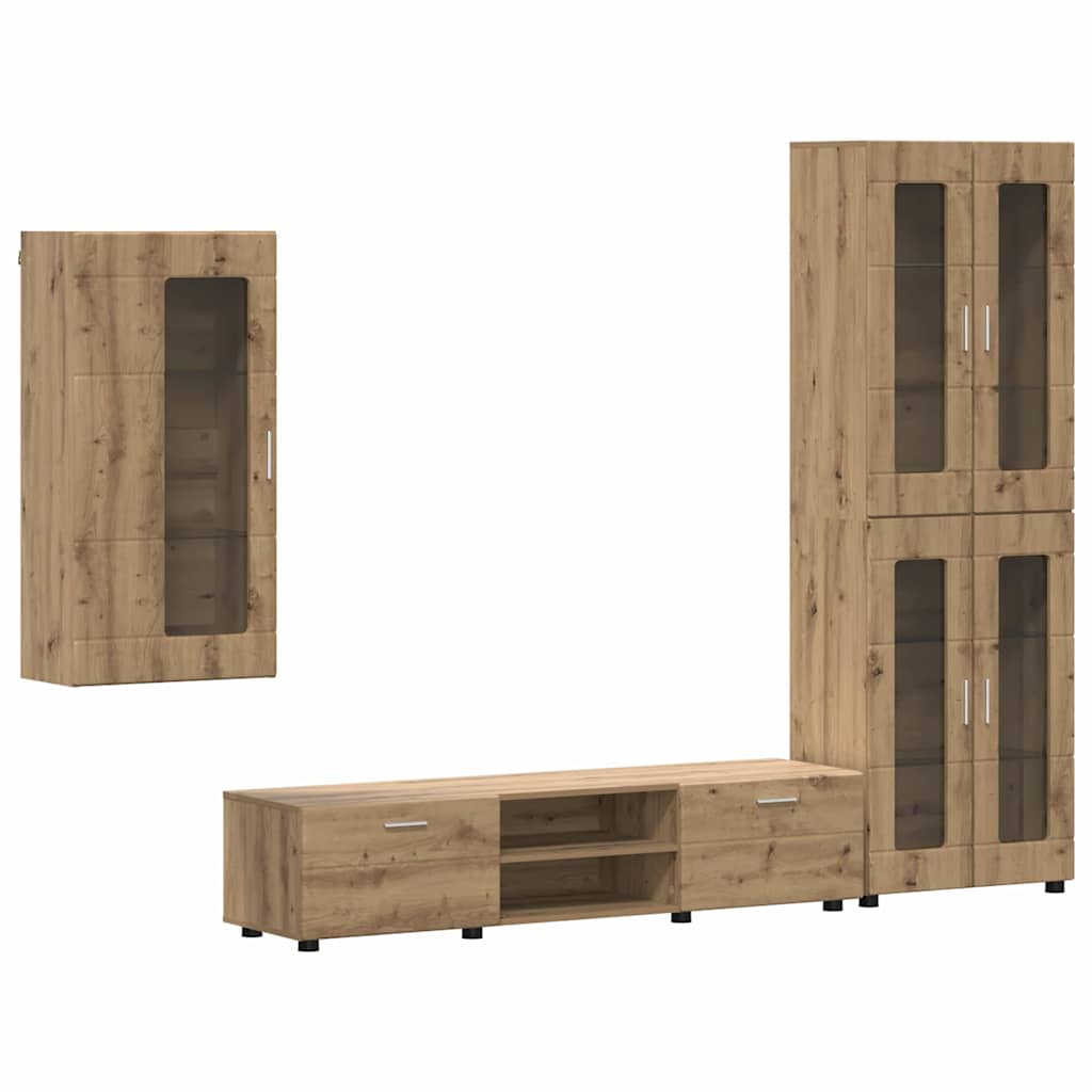 Set TV komoda FLORIN 3 pcs Umjetnički hrast Konstruirano drvo